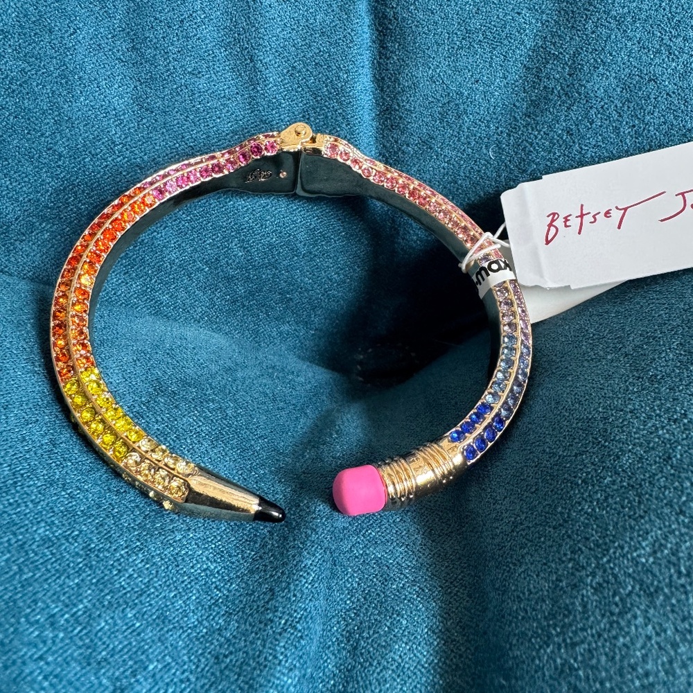 Betsey Johnson Sparkly Multi-Colored Pencil Bangle Bracelet